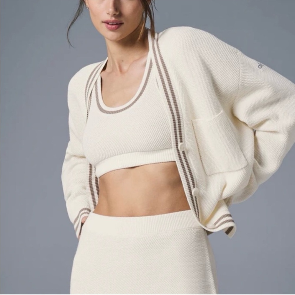 Tennis Club Sweater Knit Cardigan - Cream - brand new with tag - Picture 2 of 5